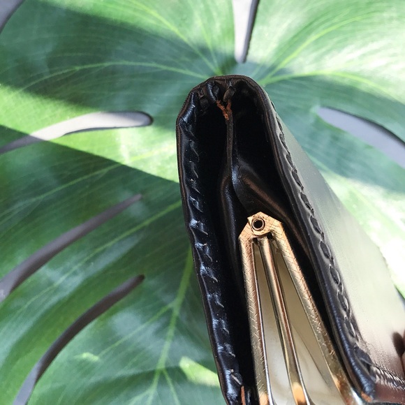 Navy Three Pocket Rectangle Clutch - Picture 2 of 5